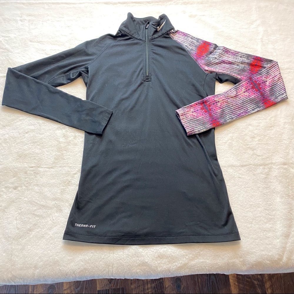 Nike Pro Combat 1/4 Zip Fitted Long Sleeve Pullover Size Small